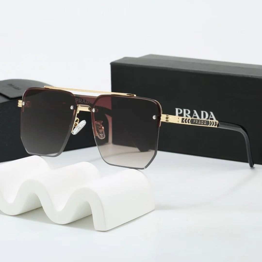 New gradient frameless thin sunglasses