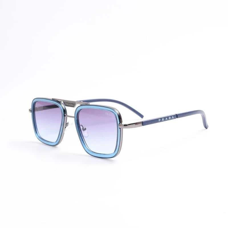 Unisex Double Bridge Metal Square Sunglasses
