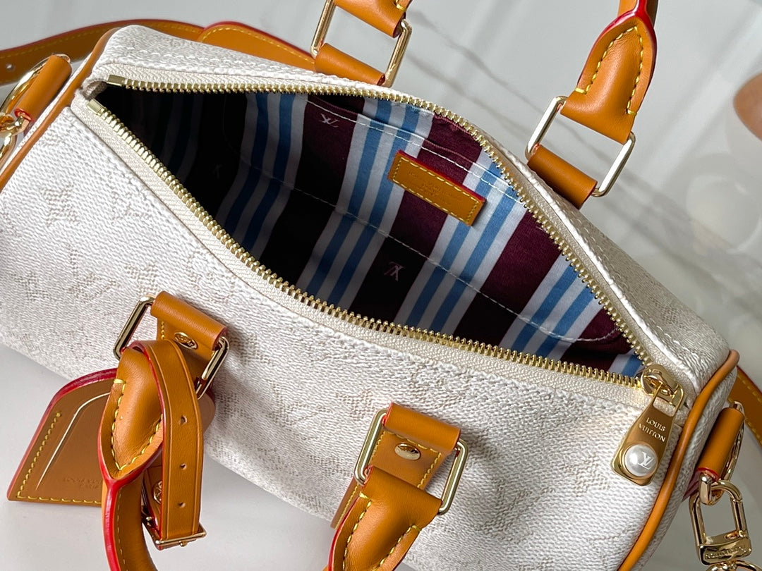 Intricately patterned coated canvas bag