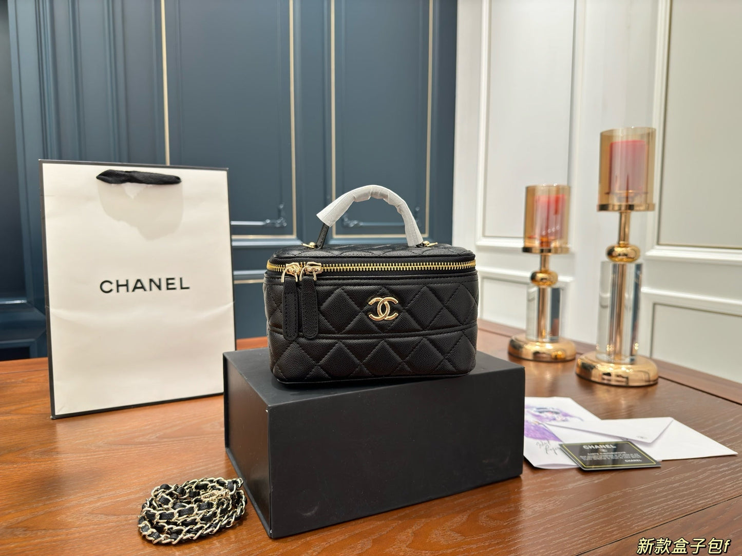 Handle box cosmetic bag