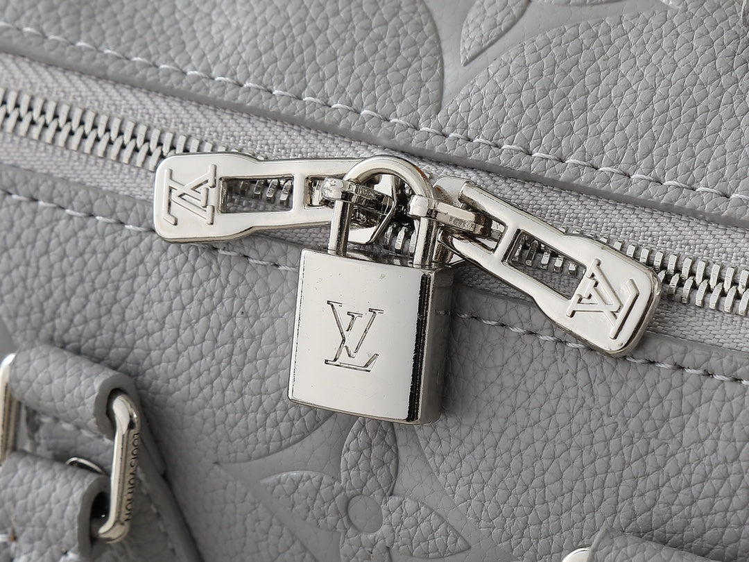 Grey embossed leather bag