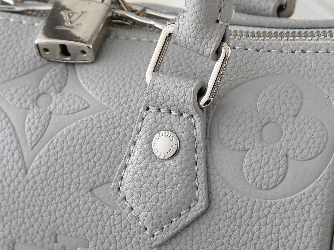Grey embossed leather bag