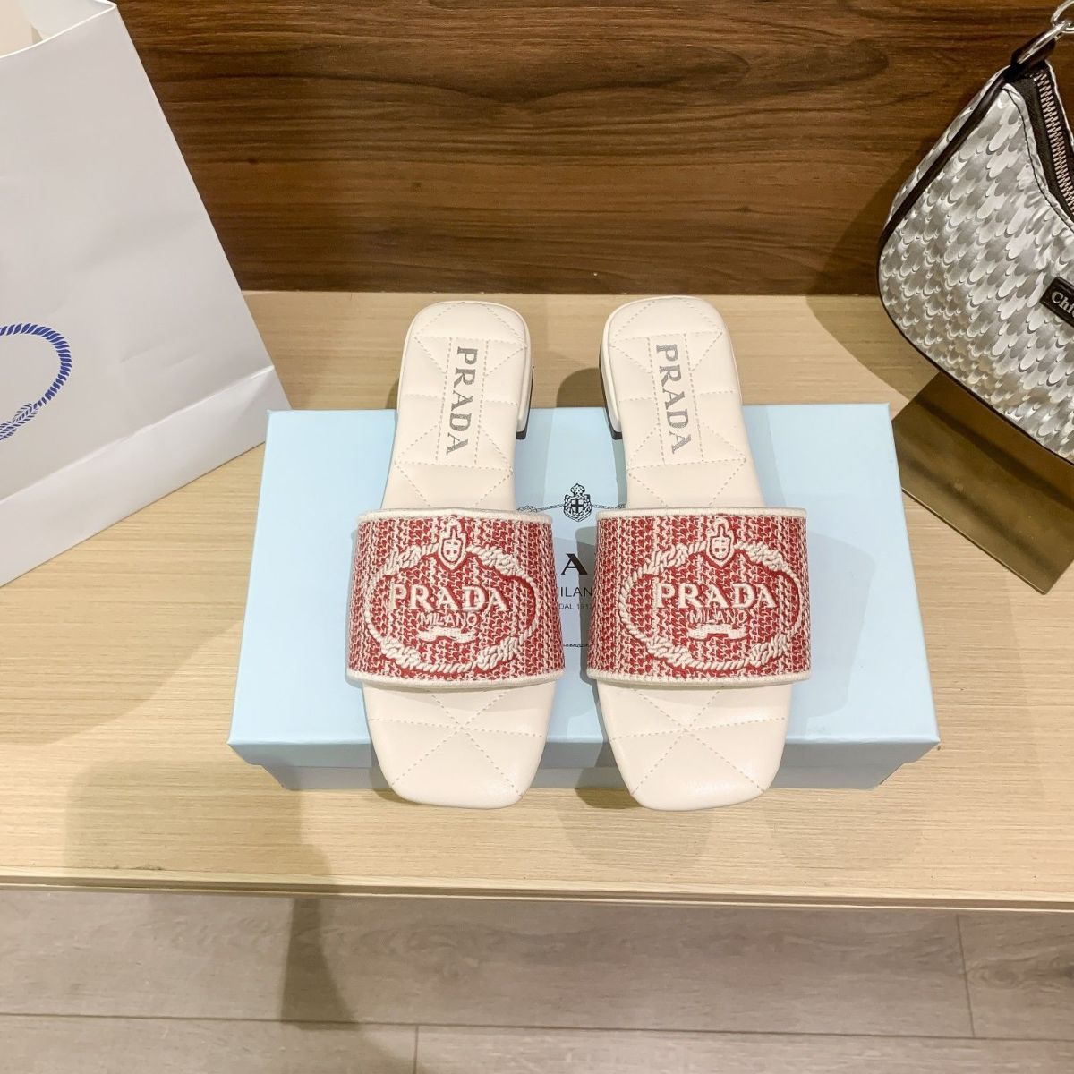 Letter Embroidery Flat Slippers