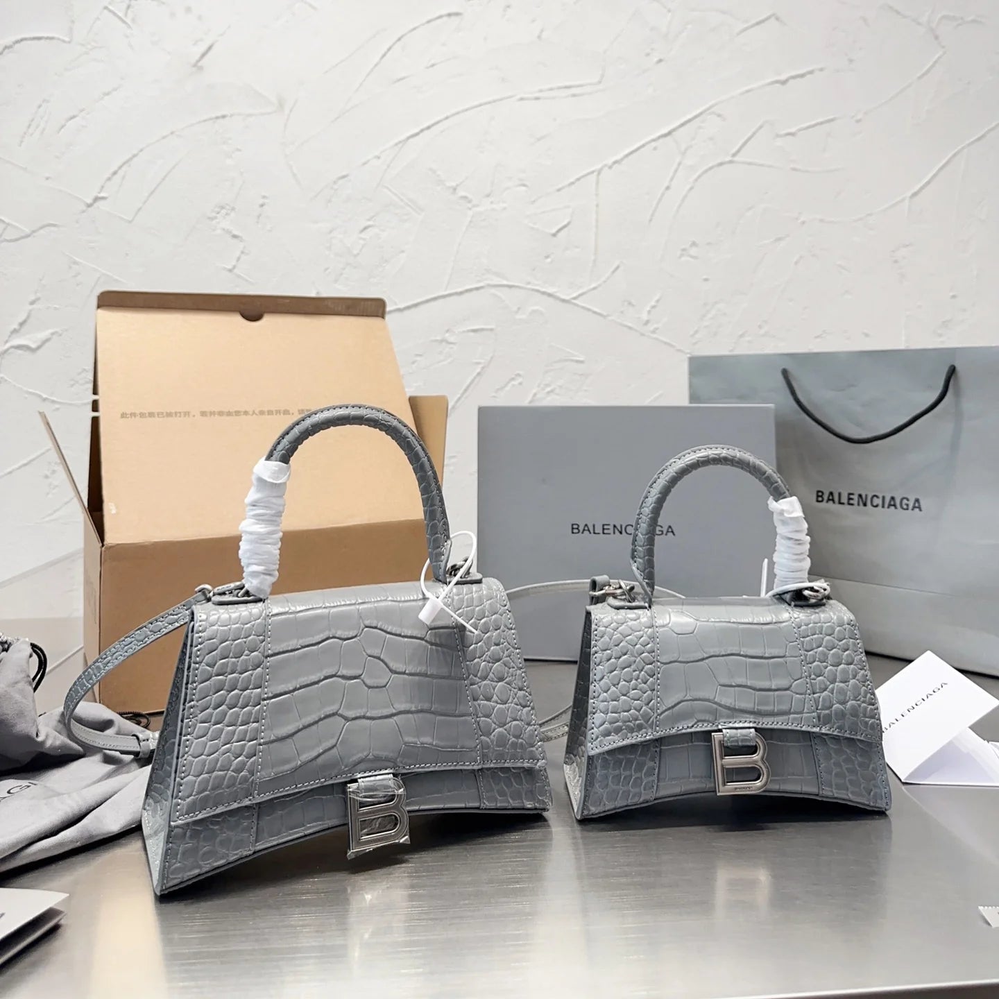 Crocodile Effect Tote Crossbody Bag