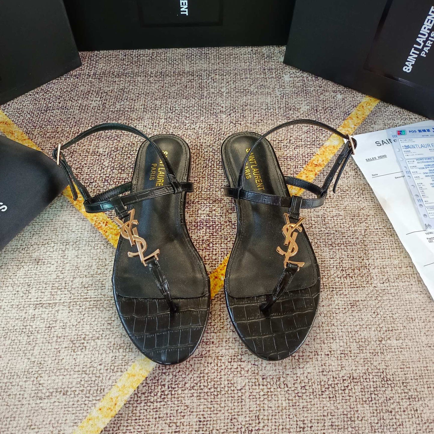 Logo-embellished leather slingback sandals