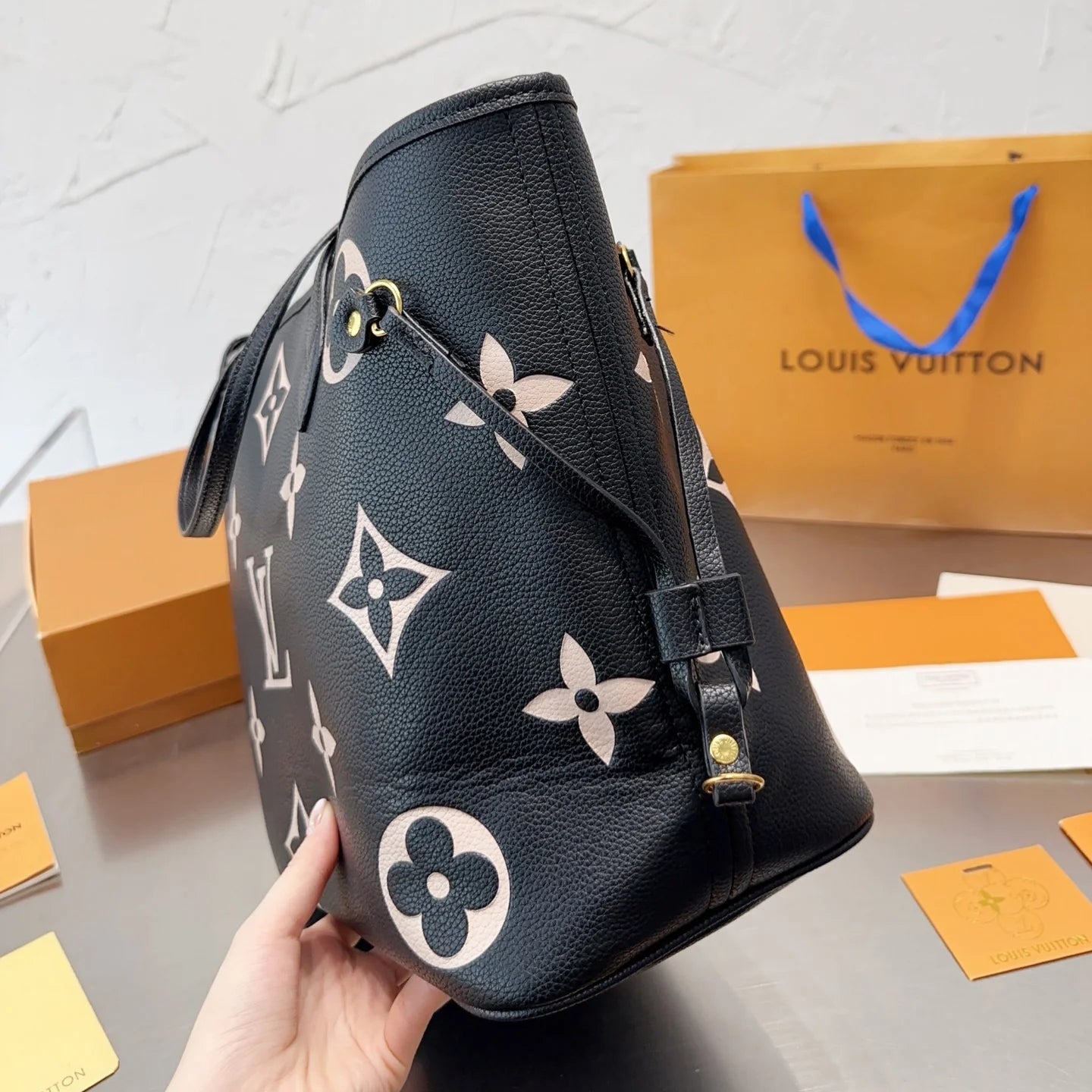 Large Leather Embossed Tote