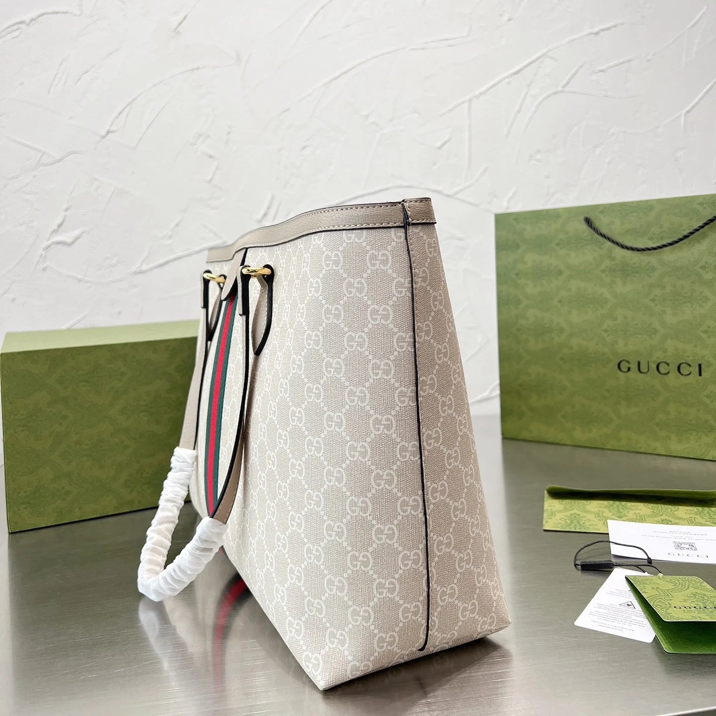 Monogram Beige Large Capacity Tote Bag