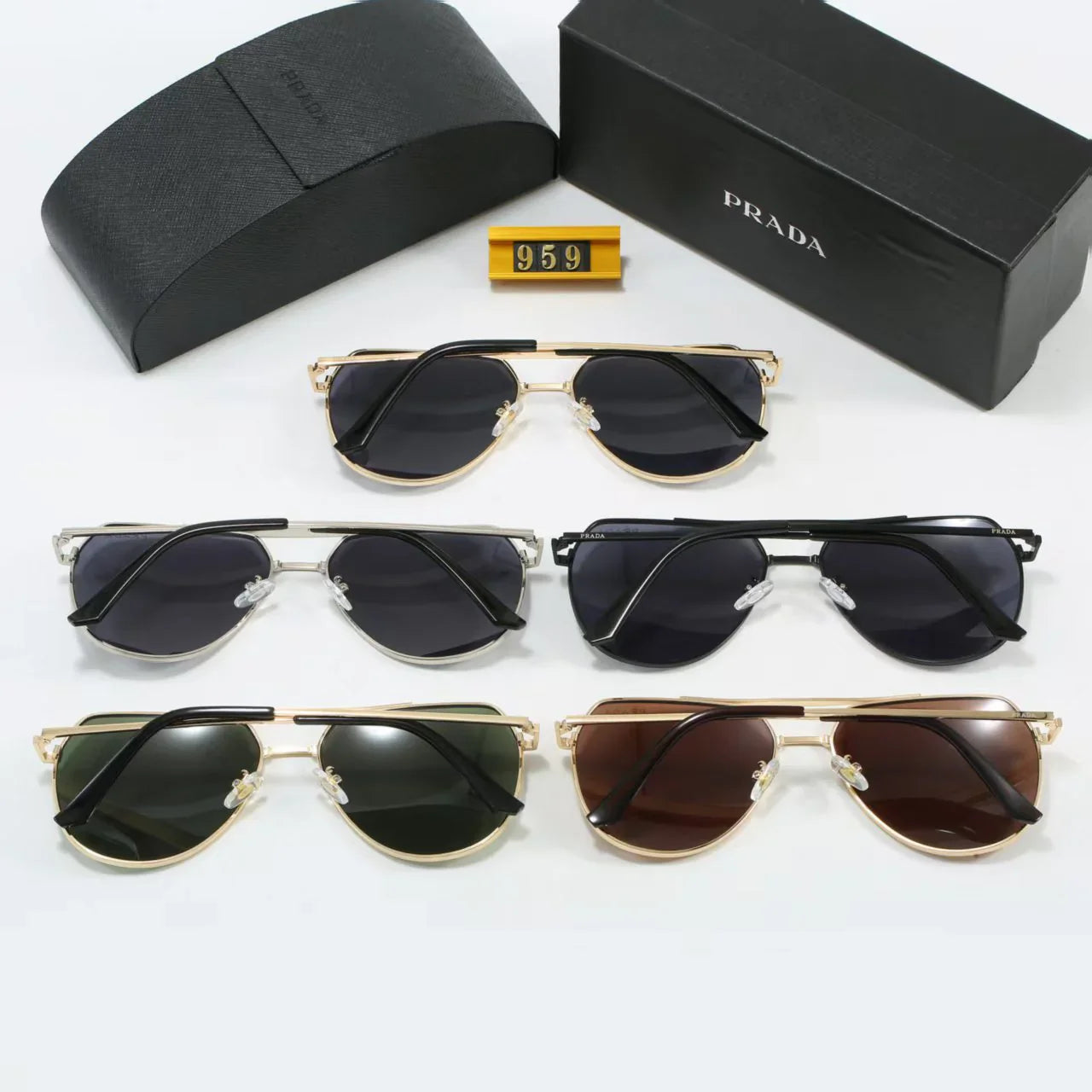 Thin lens metal sunglasses 959