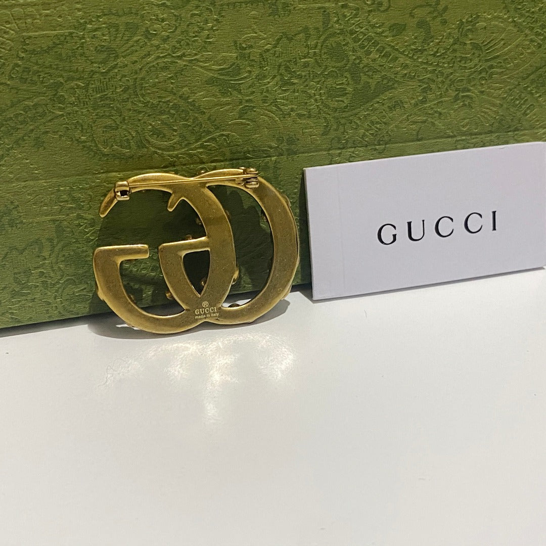 Colored Gemstone Textured Brooch