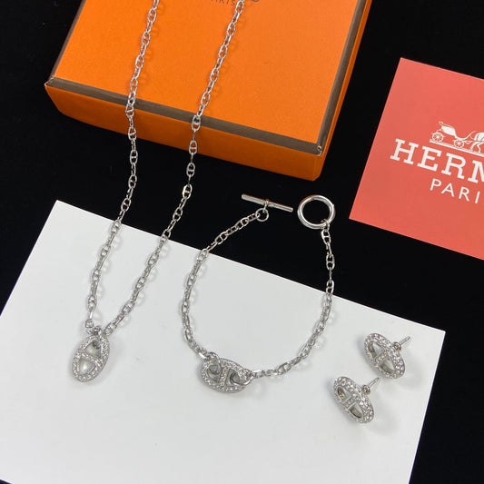 Classic Farandole Logo Silver Jewelry Set