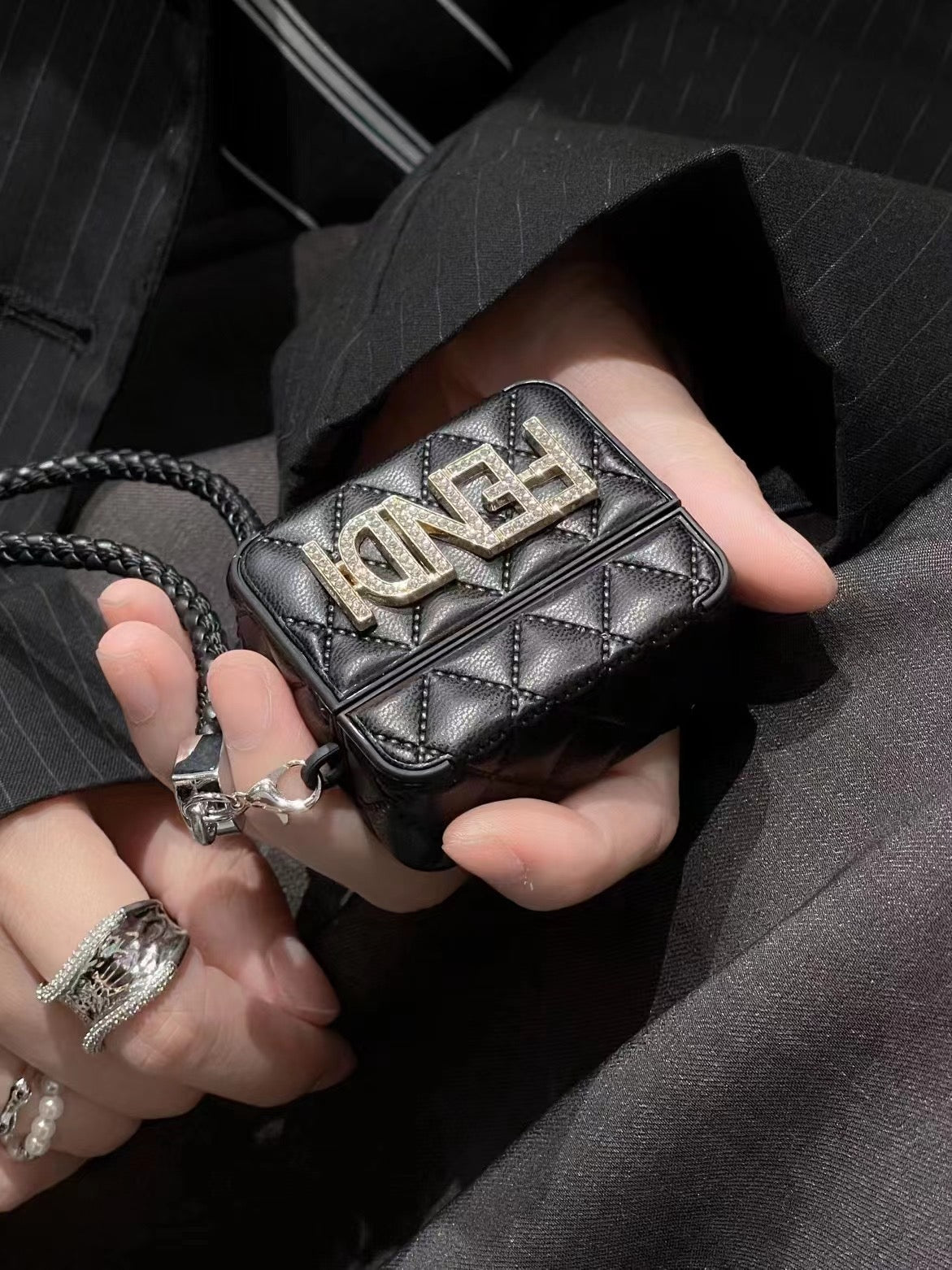 Diamond leather AirPods Case