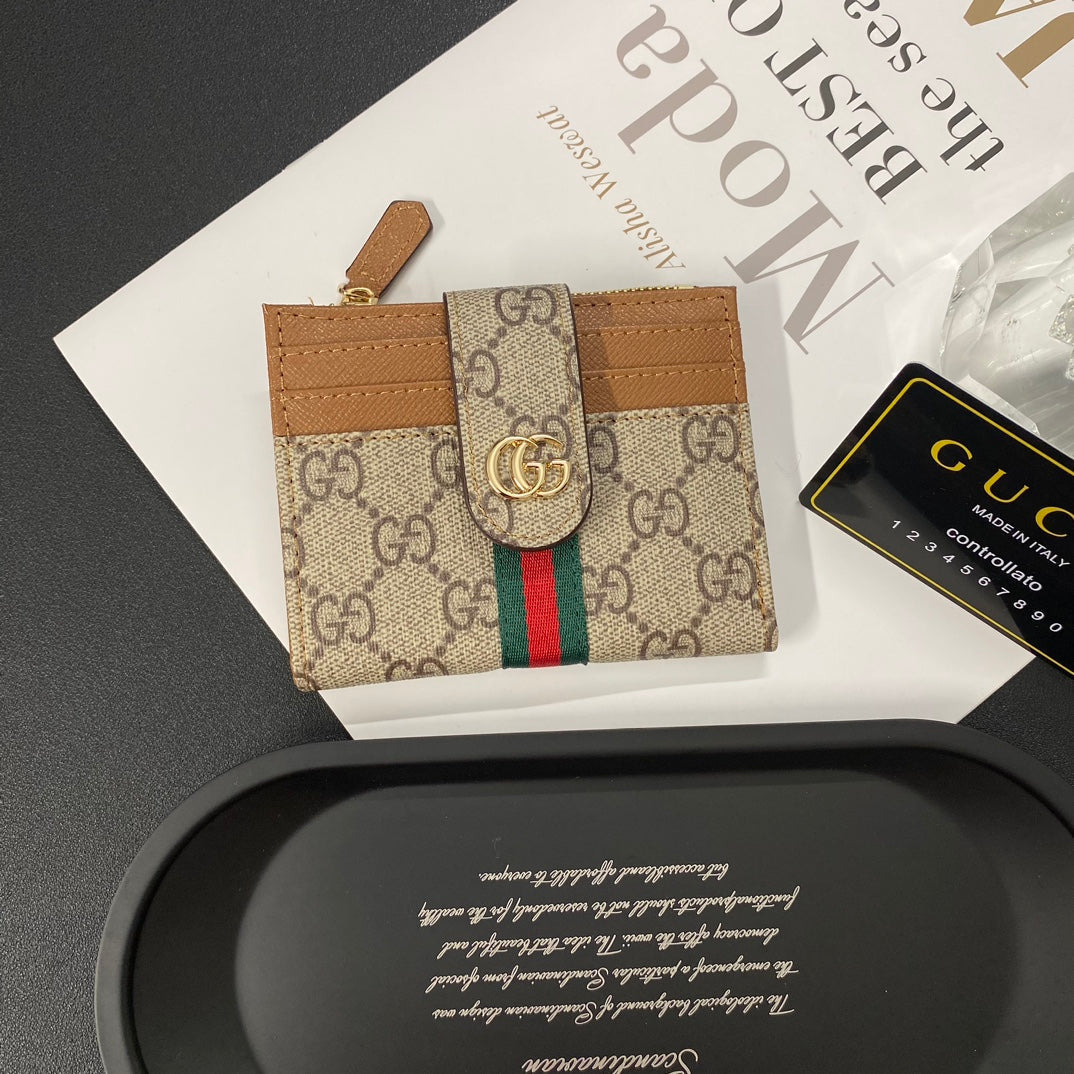 Gold label leather card holder