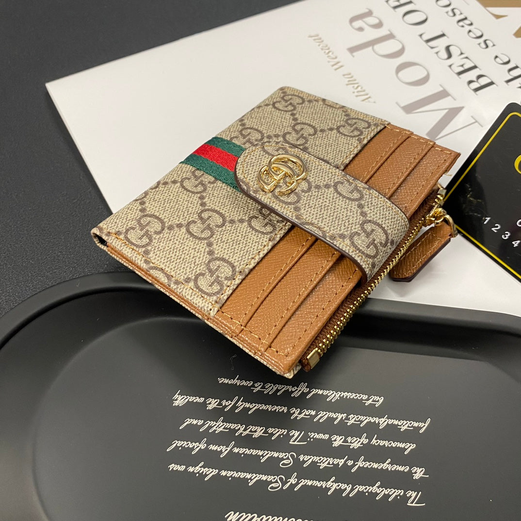 Gold label leather card holder