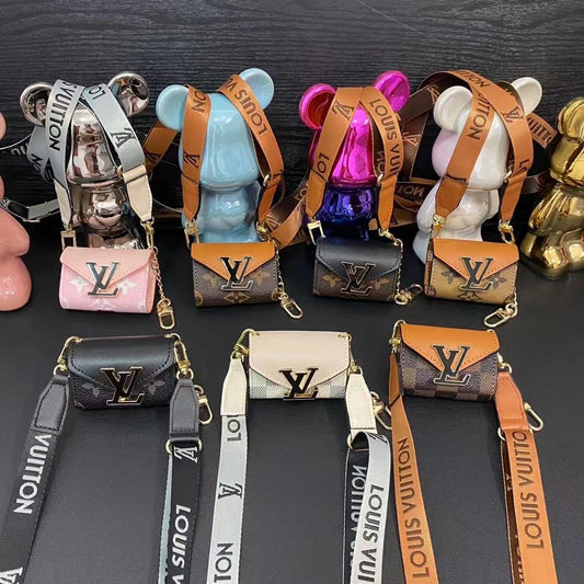 Fashion Leather Earphone Case With Lanyard