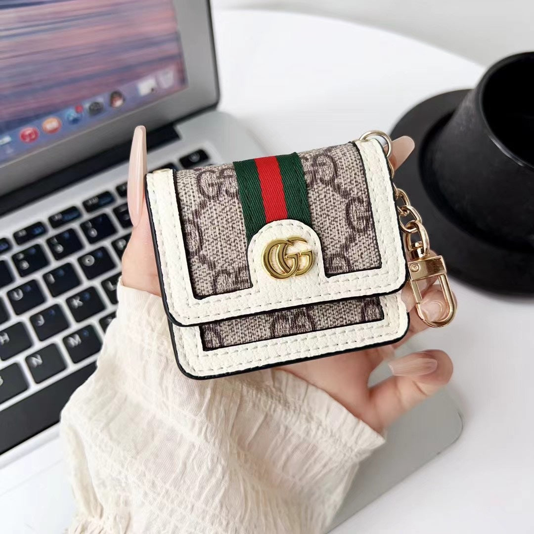 Vintage Leather Canvas Embossed Earphone Case