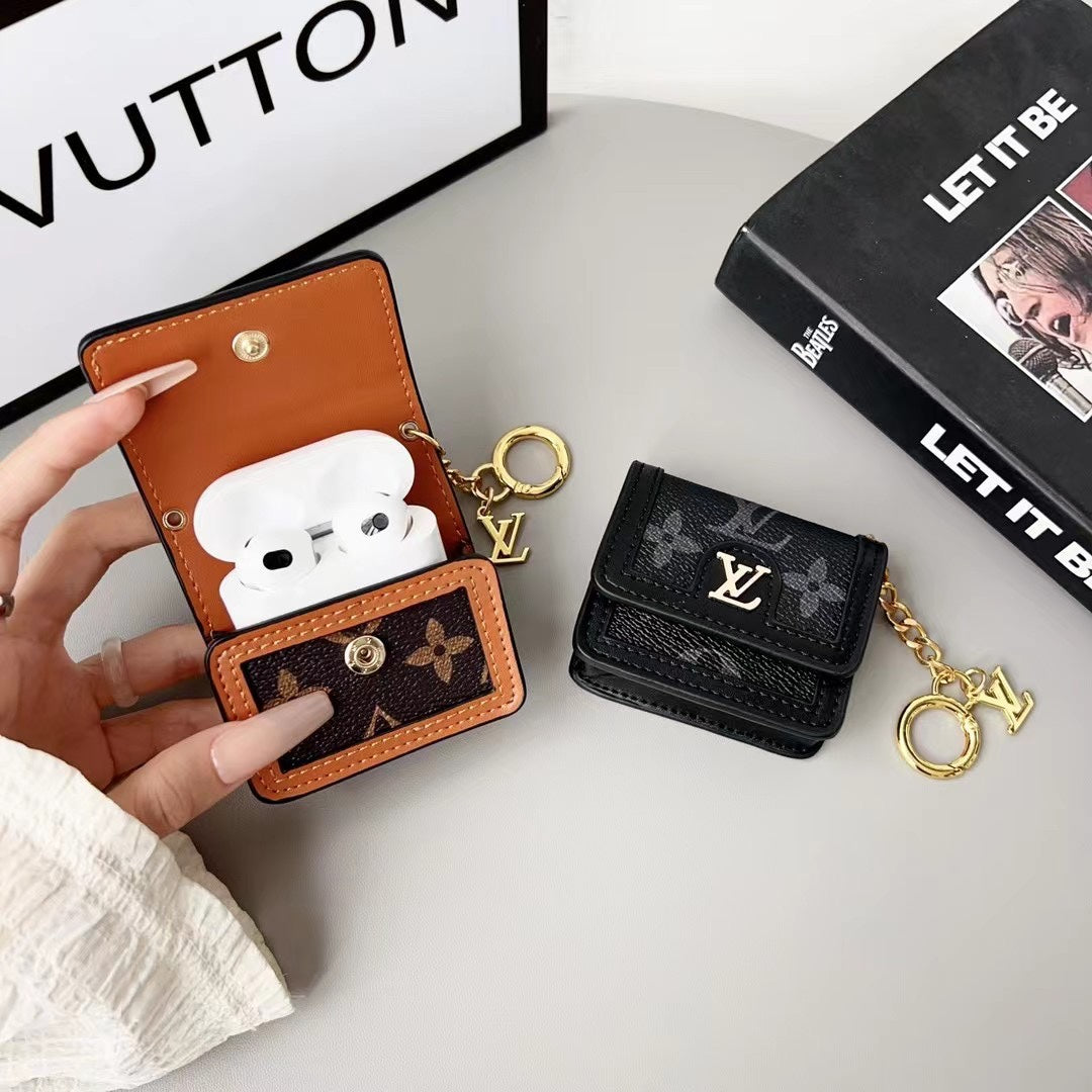 Classic Leather Embossed Earphone Case