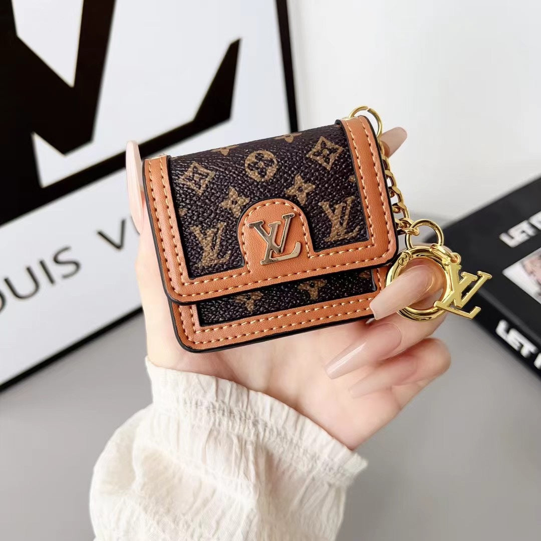 Classic Leather Embossed Earphone Case