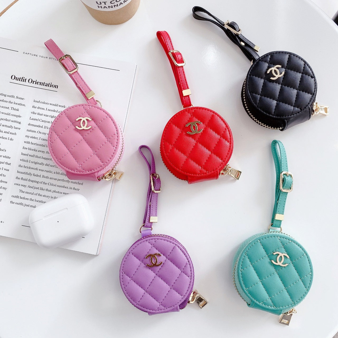 Diamond leather AirPods case