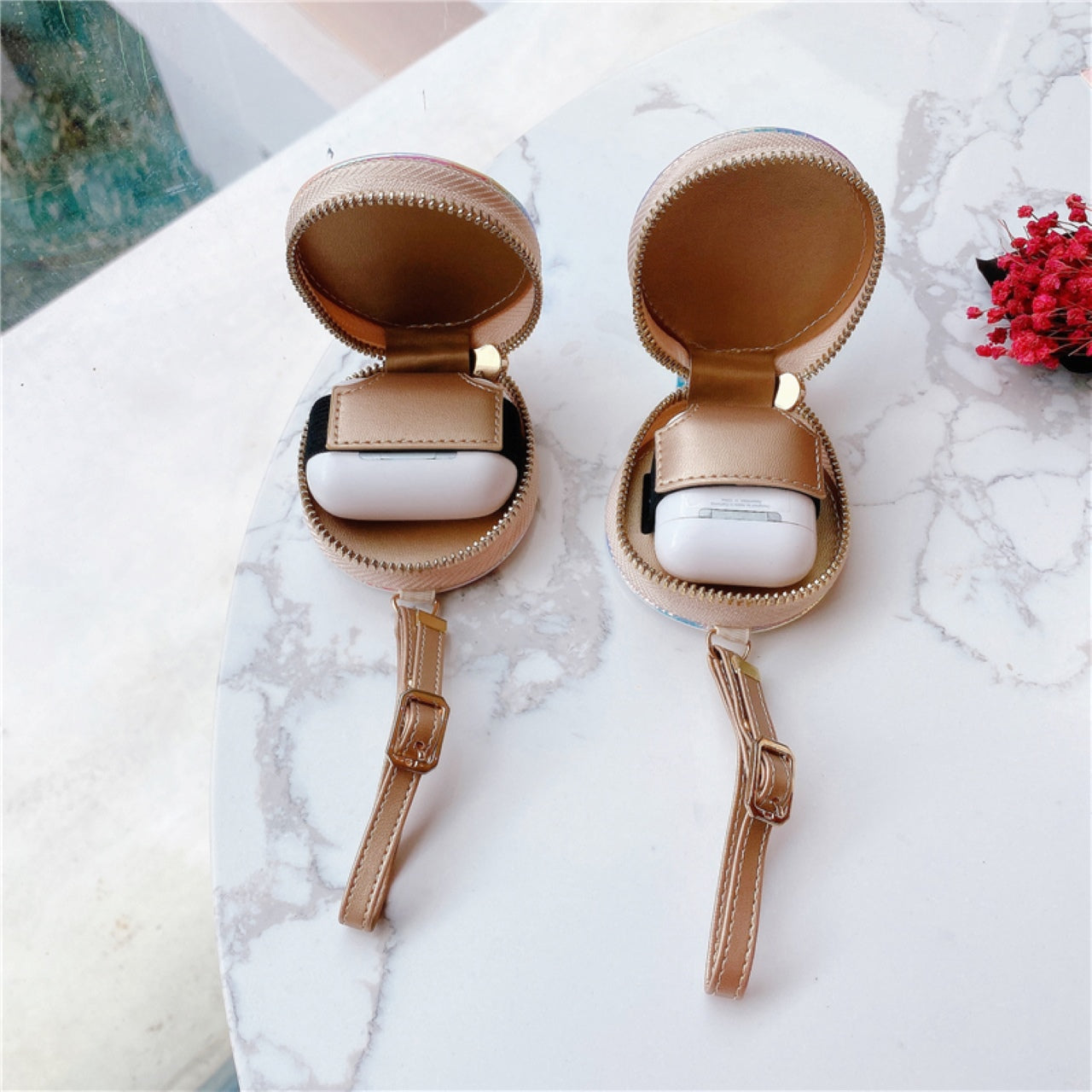 Laser gold label AirPods case