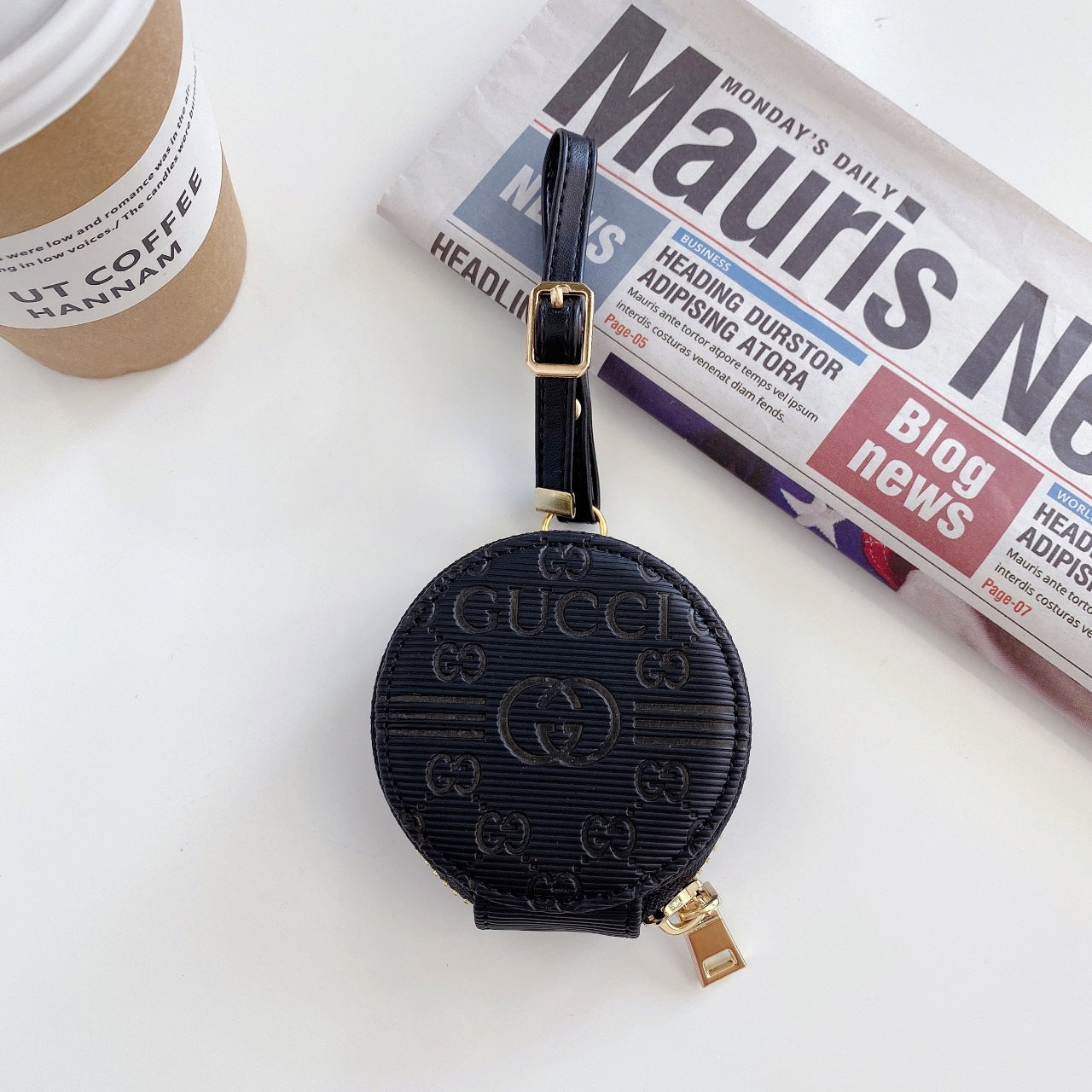 Embossed leather AirPods case