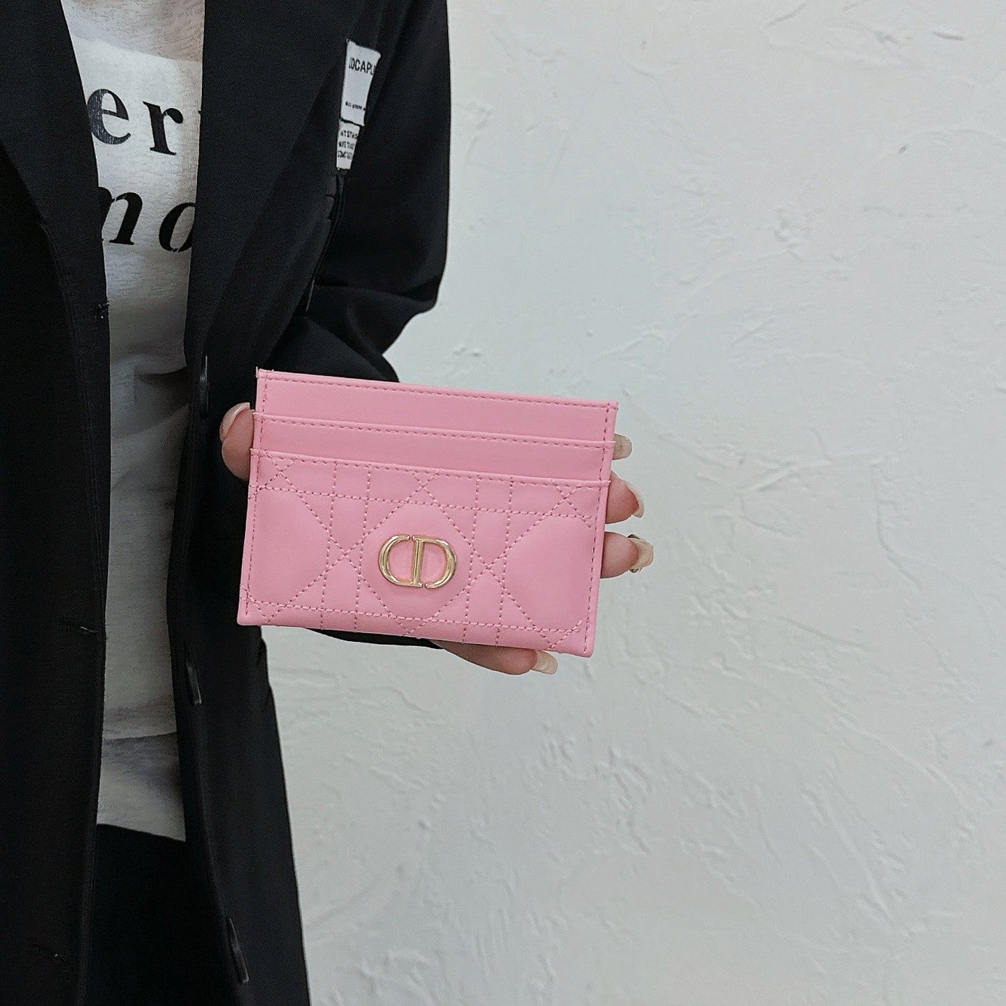 EMBOSSED LEATHER CARD HOLDER